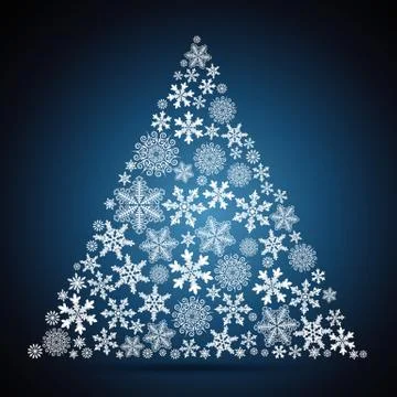 Christmas tree, snowflake design background. Stock Illustration