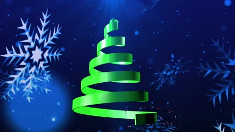 Christmas Tree on Snowflakes Background Stock Footage 159746970