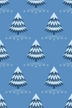 Christmas tree with snowflakes. Card. Pattern. Illustration. Stock Illustration