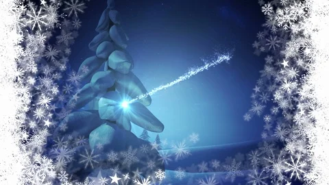 Christmas tree with snowflakes Video stock 96307985