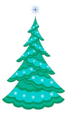 Christmas tree with snowflakes Stock Illustration