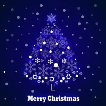Christmas tree snowflakes Stock Illustration