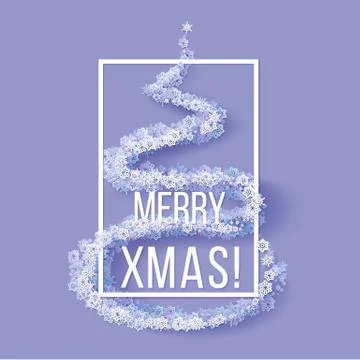Christmas tree from snowflakes Stock Illustration