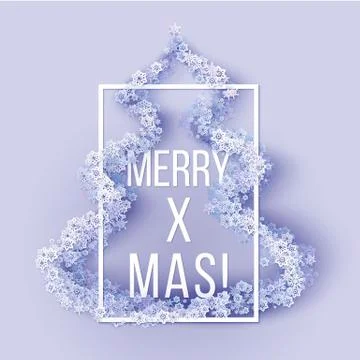 Christmas tree from snowflakes イラスト素材