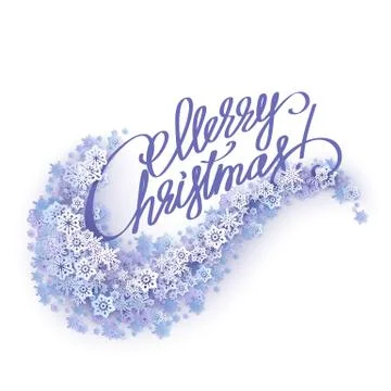 Christmas tree from snowflakes Stock Illustration