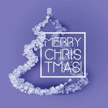 Christmas tree from snowflakes Stock Illustration