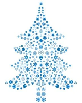 Christmas tree snowflakes Stock Illustration
