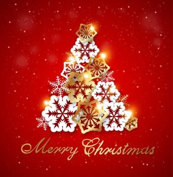 Christmas tree from snowflakes Stock Illustration