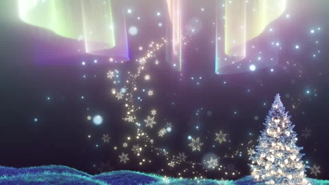 Christmas tree snowman background Stock Footage 256735066