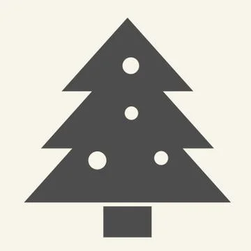 Christmas tree solid icon. Decorated holiday firtree glyph style pictogram on 库存插图