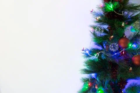 Christmas tree with space for text. Stock Photos