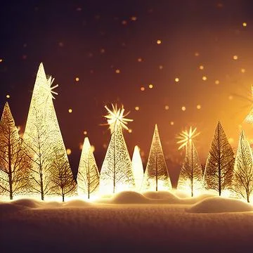 Christmas tree sparkling bright light, festive holiday compositions. Stock Illustration