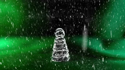 Christmas tree spinning with blinking lights Stock Footage 143151013