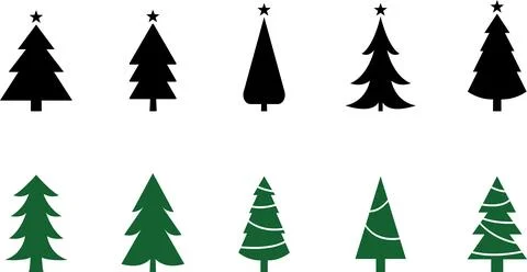 Christmas tree, spruce, pine icon vector image. Christmas tree logo gold decor Stock Illustration