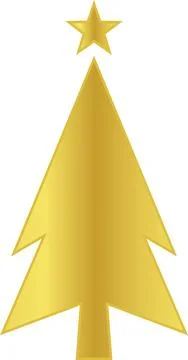 Christmas tree, spruce, pine icon vector image. Christmas tree logo gold decor Stock Illustration