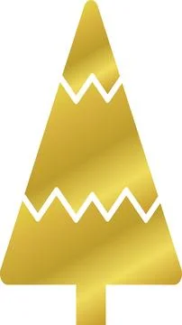 Christmas tree, spruce, pine icon vector image. Christmas tree logo gold decor Stock Illustration