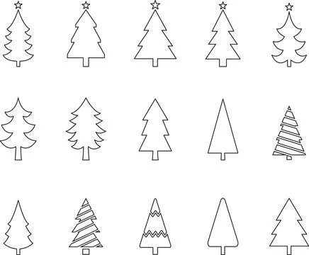 Christmas tree, spruce, pine icon vector image. Christmas tree logo gold decor Stock Illustration