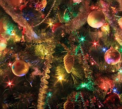 Christmas tree square backdrop Stock Photos