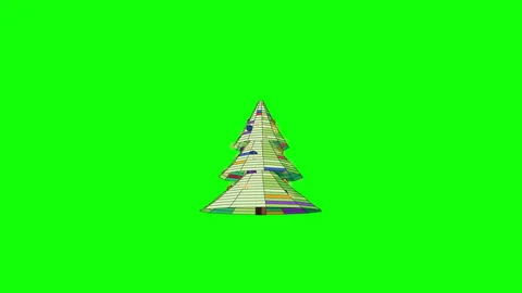 Christmas-tree-stained-glass-3d-green-screen 스톡 동영상 345693807