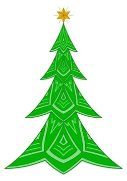 Christmas tree with star Stock Illustration
