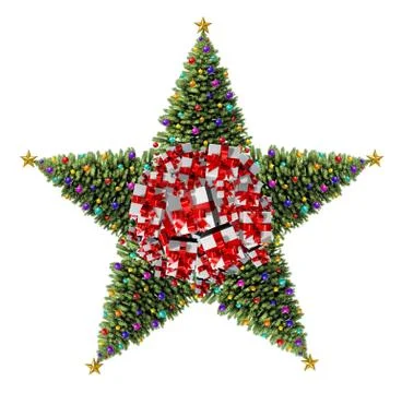 Christmas tree star 库存插图