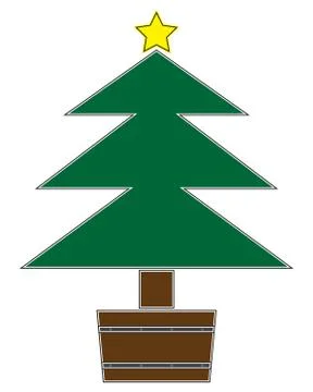 Christmas Tree With Star Stock Illustration
