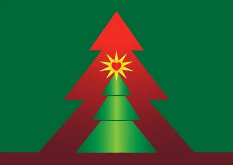 Christmas tree with star Stock Illustration