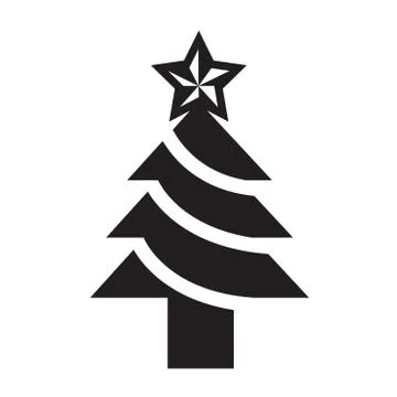 Christmas tree with star Stock Illustration