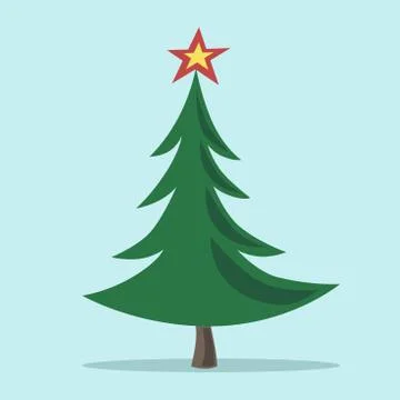 Christmas tree with star Stock Illustration