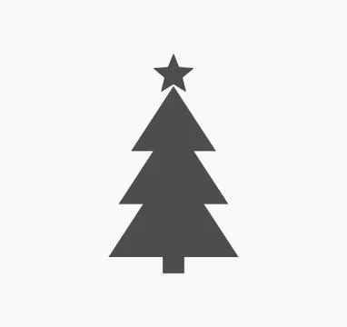 Christmas tree with star shape icon. Vector illustration. Stock Illustration