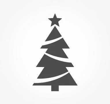 Christmas tree with star shape icon. Vector illustration Stock Illustration