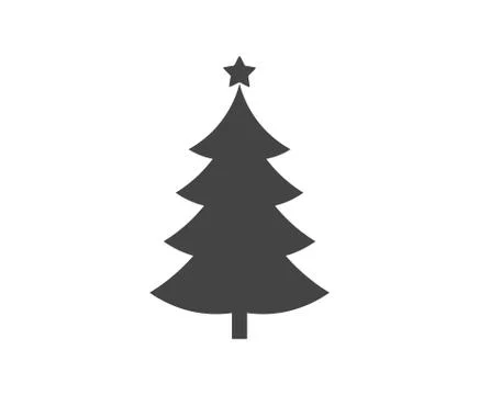 Christmas tree with star shape icon. Vector illustration. Stock Illustration