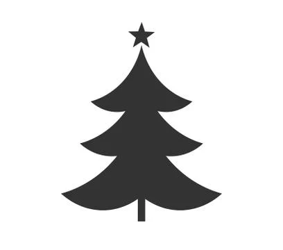 Christmas tree with star simple icon. Vector illustration Stock Illustration