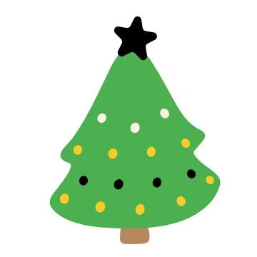 Christmas Tree with Star, Vector Illustration Stock Illustration