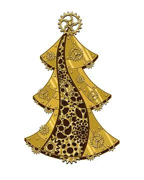 Christmas tree in steampunk style. Stock Illustration