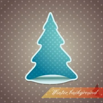 Christmas tree sticker Stock Illustration