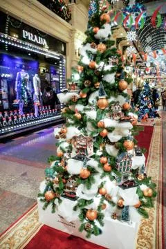 Christmas tree in the store. Stock Photos