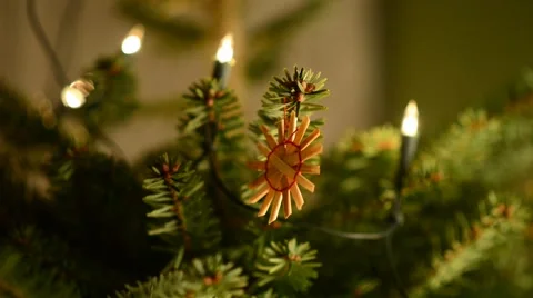 Christmas tree with straw star 動画素材 44975429