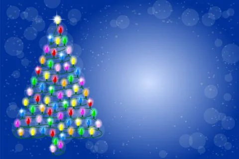 Christmas tree from a string of lights Stock Illustration