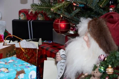 Christmas tree surrounded by presents Stock Photos