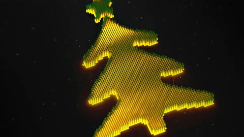 Christmas tree symbol 3D render animation Stock Footage 140003992