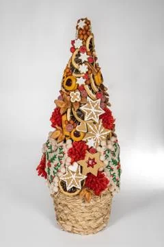 Christmas tree table cones mini decoration for new year Stock Photos