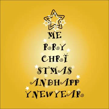 Christmas tree from text - illustration Illustrazione stock