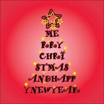 Christmas tree from text - illustration Stock Illustration