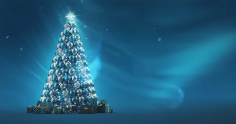 Christmas Tree. Tiffany Blue Stock Footage 120930985