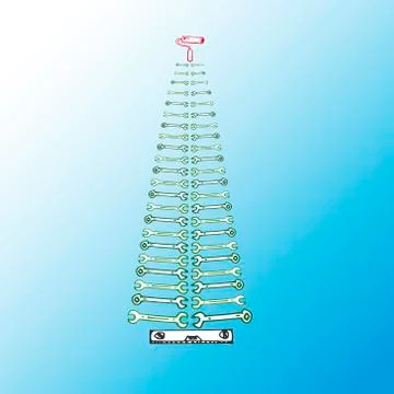 Christmas tree tools Stock Illustration