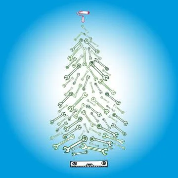 Christmas tree tools 스톡 일러스트