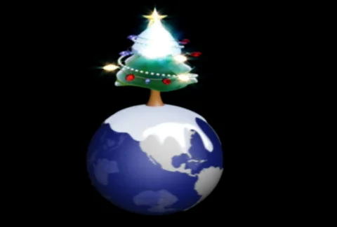 Christmas tree  on top of  the world Stock Footage 574769