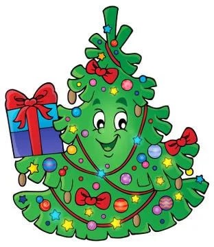 Christmas tree topic image - eps10 vector illustration. Stock Illustration