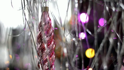 Christmas tree toy on artificial tree Stock Footage 129643685